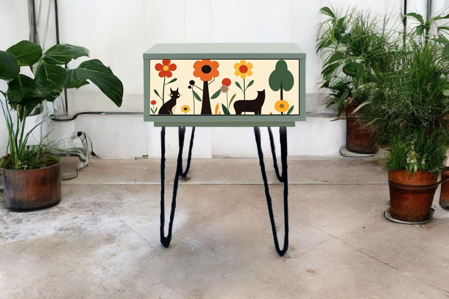 Retro Bedside Table - Custom Color & Design - Vintage-Inspired Decor - Choose Your Legs - Bedroom Transformation Piece