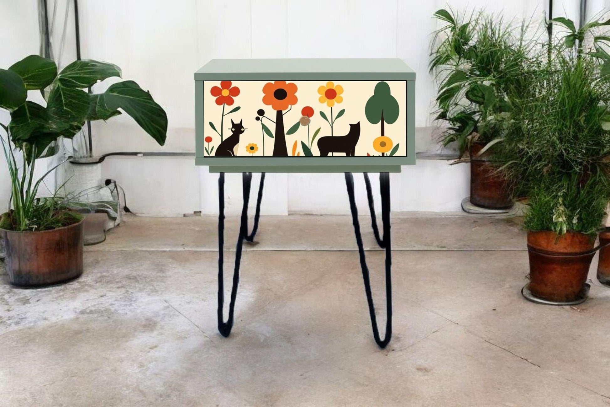 Retro Bedside Table - Custom Color & Design - Vintage-Inspired Decor - Choose Your Legs - Bedroom Transformation Piece
