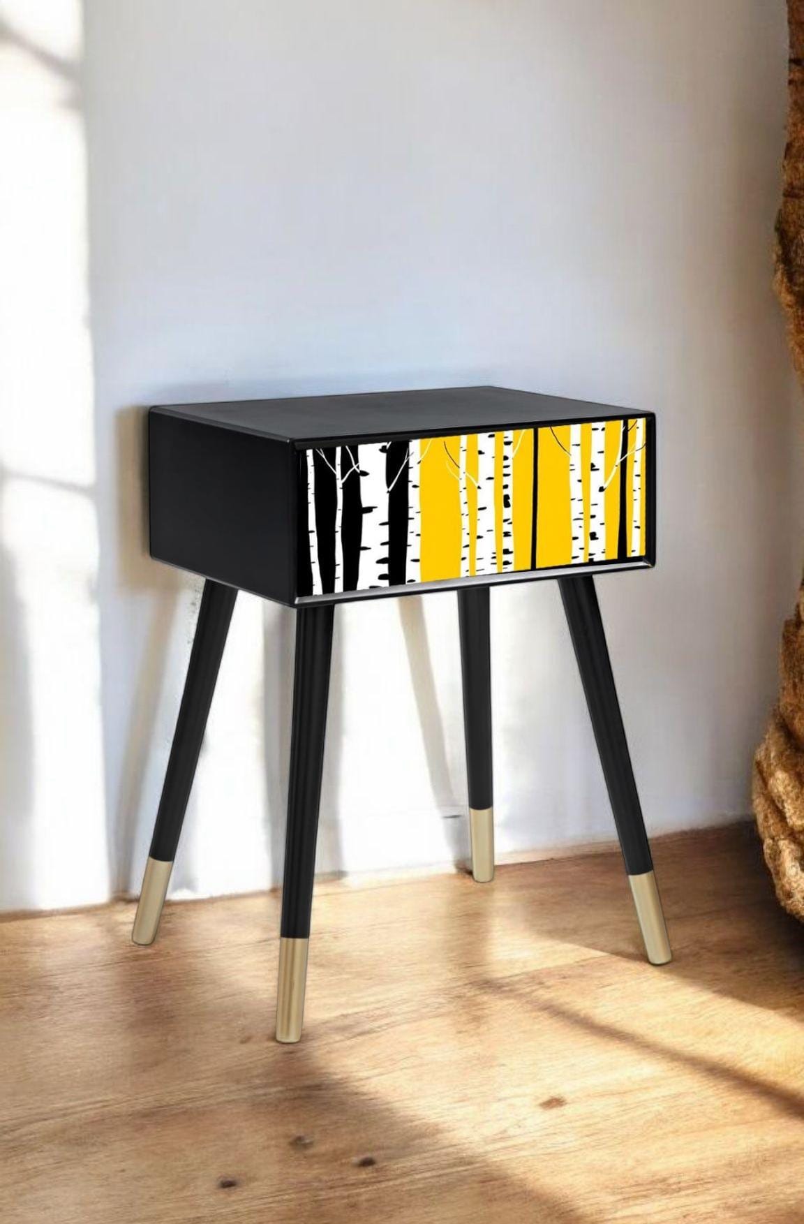 Transform Your Bedroom with a Custom Retro Bedside Table in Your Choice of Color, Design, and Leg Style