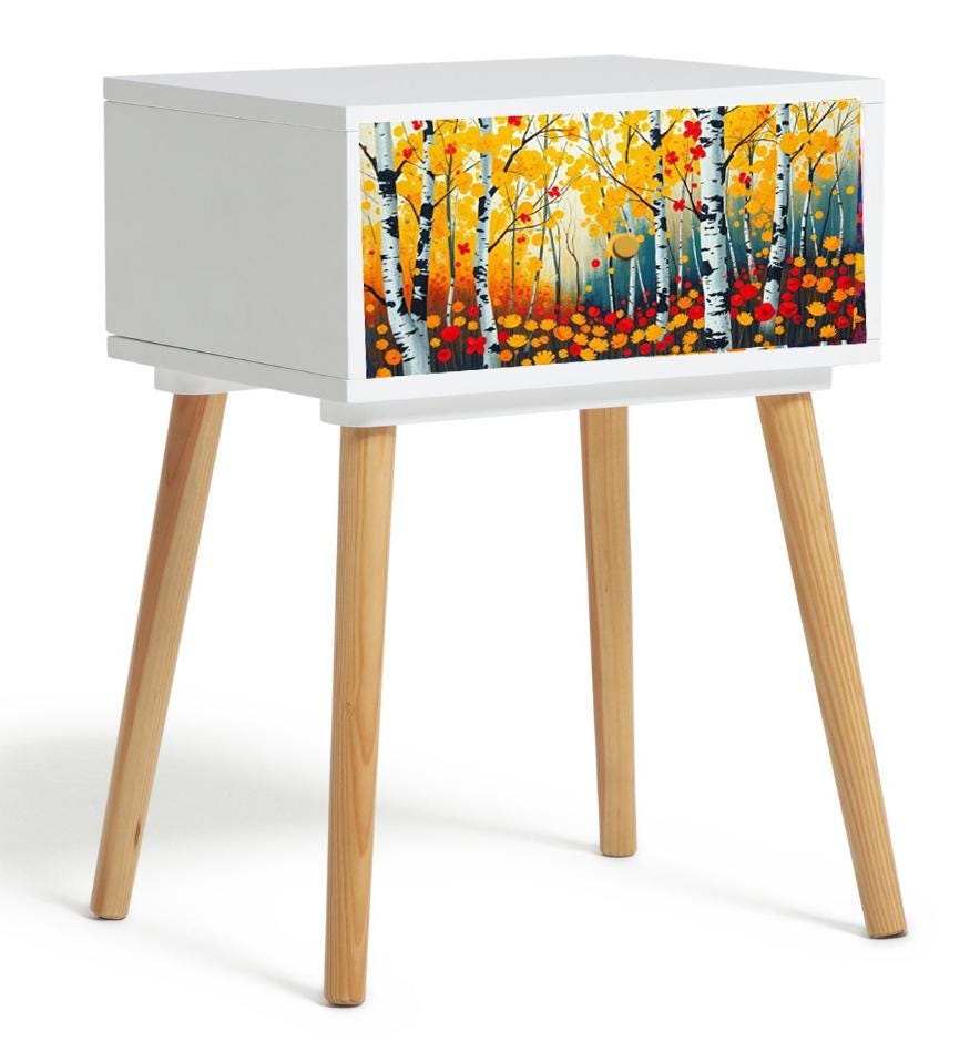 Retro Bedside Table Customizable Colour & Design Options - Transform Your Bedroom Décor - Choose Your Leg Style - Add a Pop of Vintage