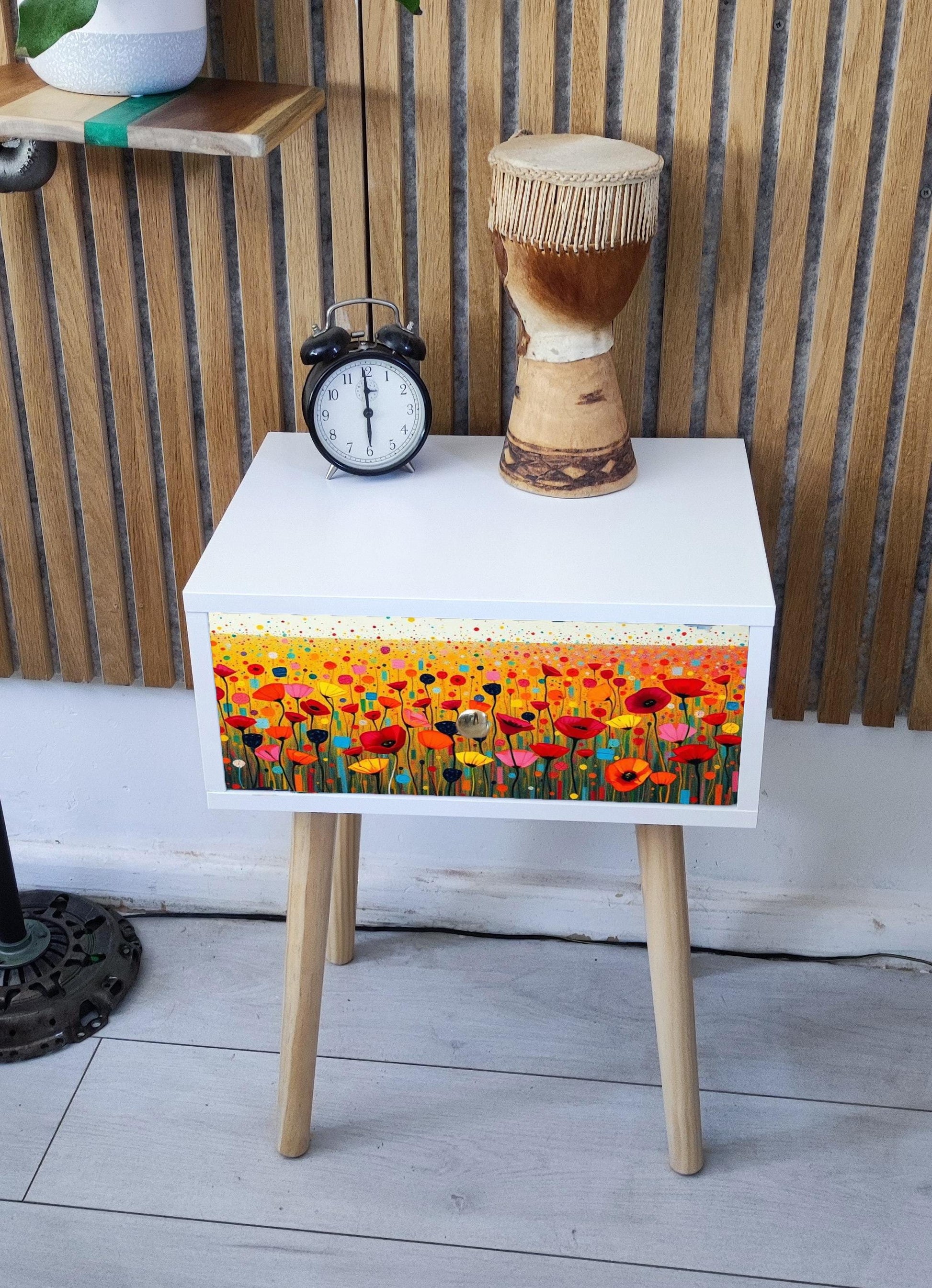 Nature inspired Retro Bedside Table - Customizable Colour & Design - Perfect Addition to Any Home - Choose Legs - Style - Transform Your Bed