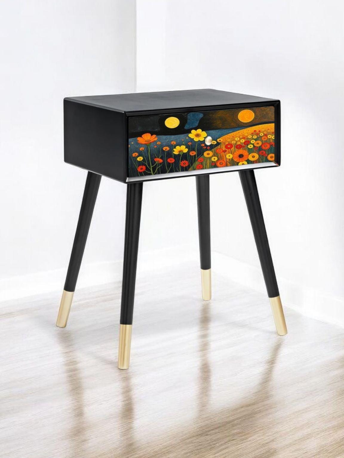 Customizable Retro Bedside Table in Your Choice of Color and Design - Transform Your Bedroom with Unique Style