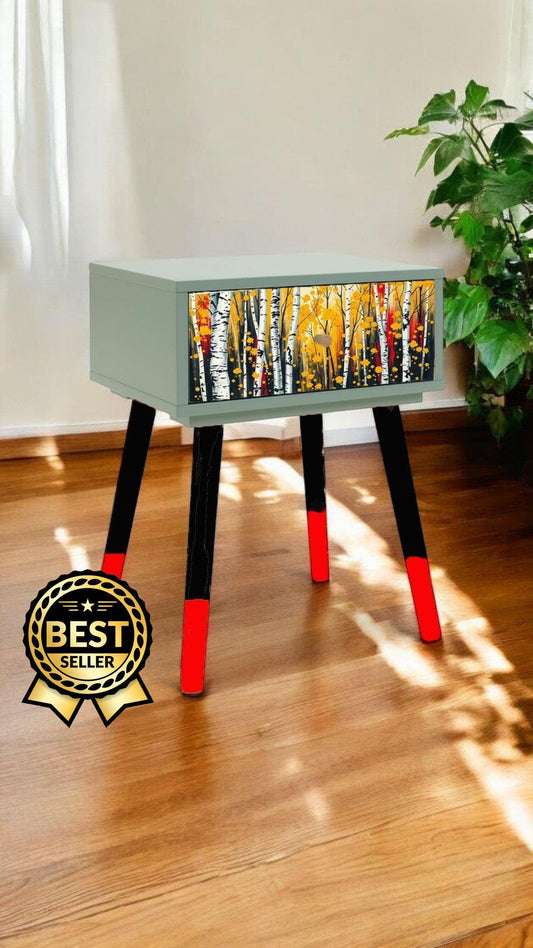 Custom Retro Bedside Table - Choose Your Color, Design & Legs - Transform Your Bedroom - Handcrafted Home Decor