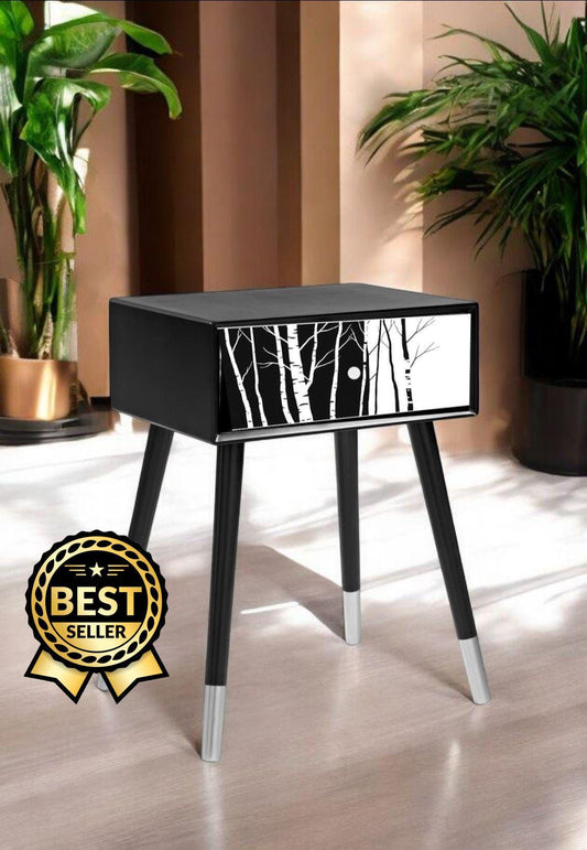 Transform Your Bedroom with a Custom Retro Bedside Table in Your Choice of Color, Design, and Leg Style