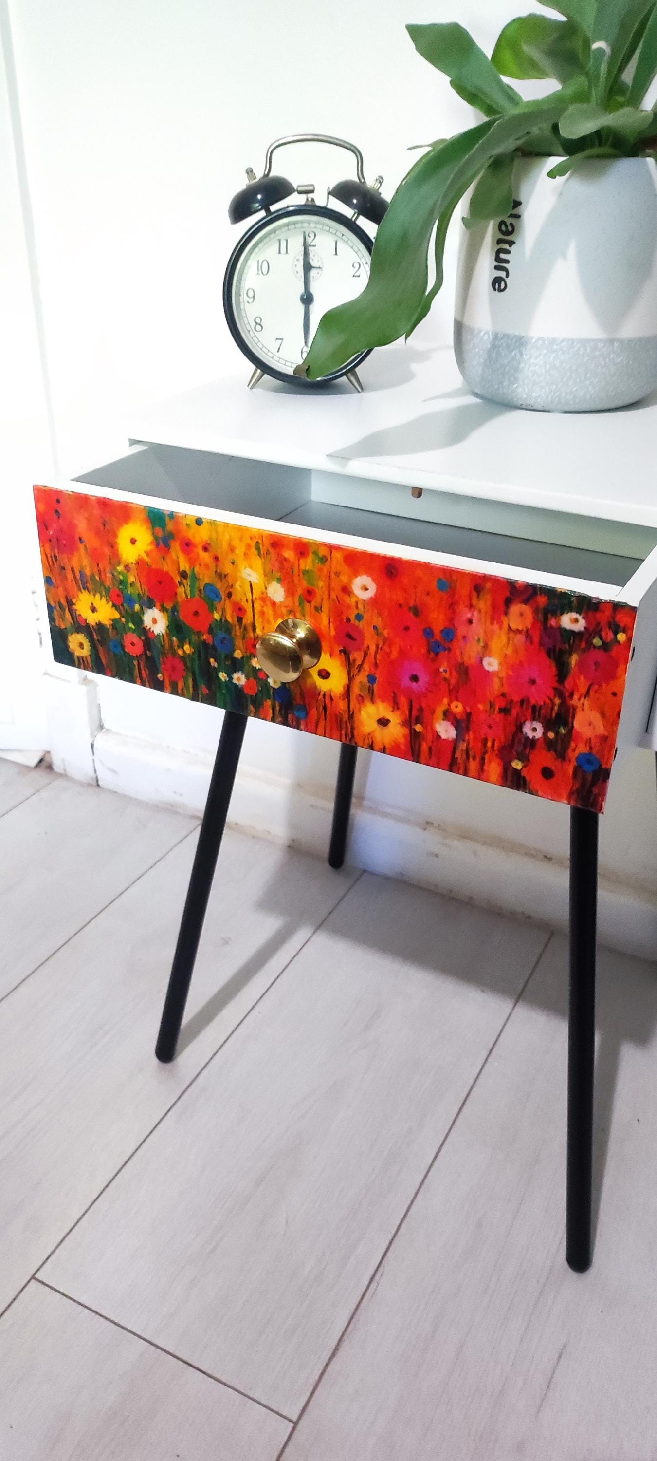 Retro Bedside Table in Choice of Colour - Customizable Design for Stylish Bedroom Decor