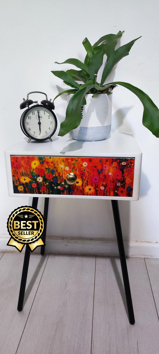 Retro Bedside Table in Choice of Colour - Customizable Design for Stylish Bedroom Decor