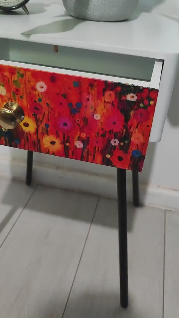 Retro Bedside Table in Choice of Colour - Customizable Design for Stylish Bedroom Decor