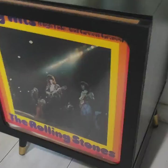 Vinyl Record Stand With Storage and Shelf - Choose Leg Size and Color - Perfect Gift for Music Collectors