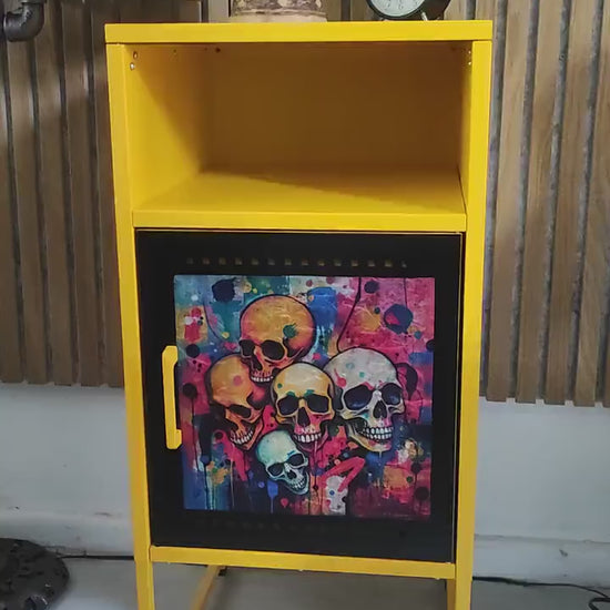 Industrial Steel Bedside Table - Custom Design & Colour Options - Retro Style Décor Piece for Home Interiors