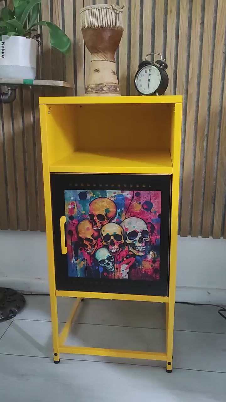 Industrial Steel Bedside Table - Custom Design & Colour Options - Retro Style Décor Piece for Home Interiors