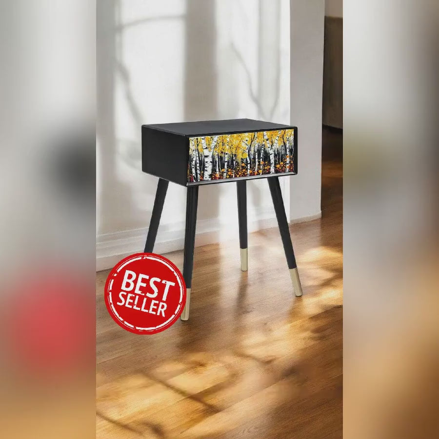 Custom Retro Bedside Table with Personalized Colour, Design, - Perfect Home Decor Addition